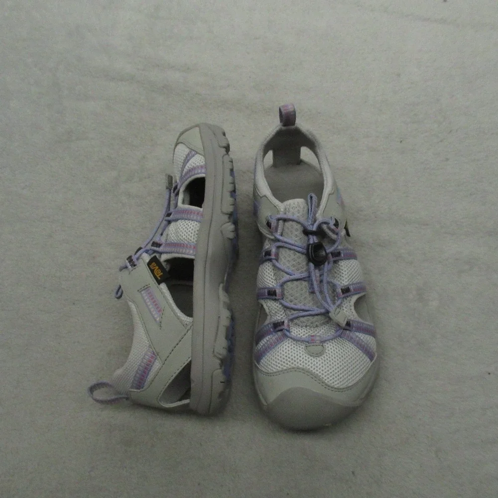 Teva Kids 3‎ Manatee Sandals Grey Bungee Lace Footbed Athletic Outdoor Hiking
